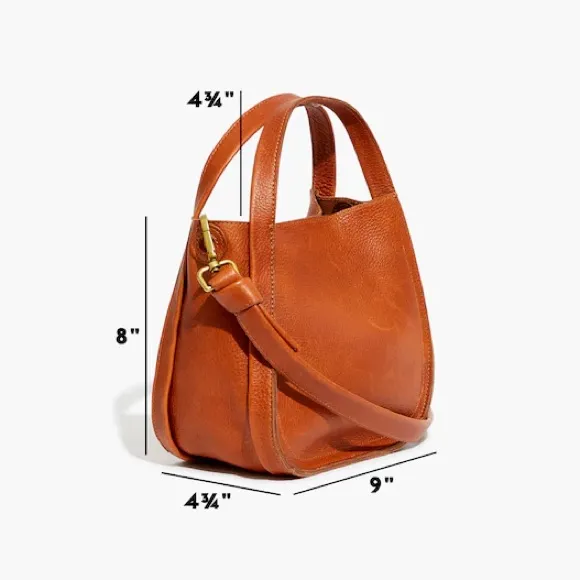 Madewell Leather Sydney Crossbody Bag Burnished Caramel Tan Magnetic Closure - Image 9
