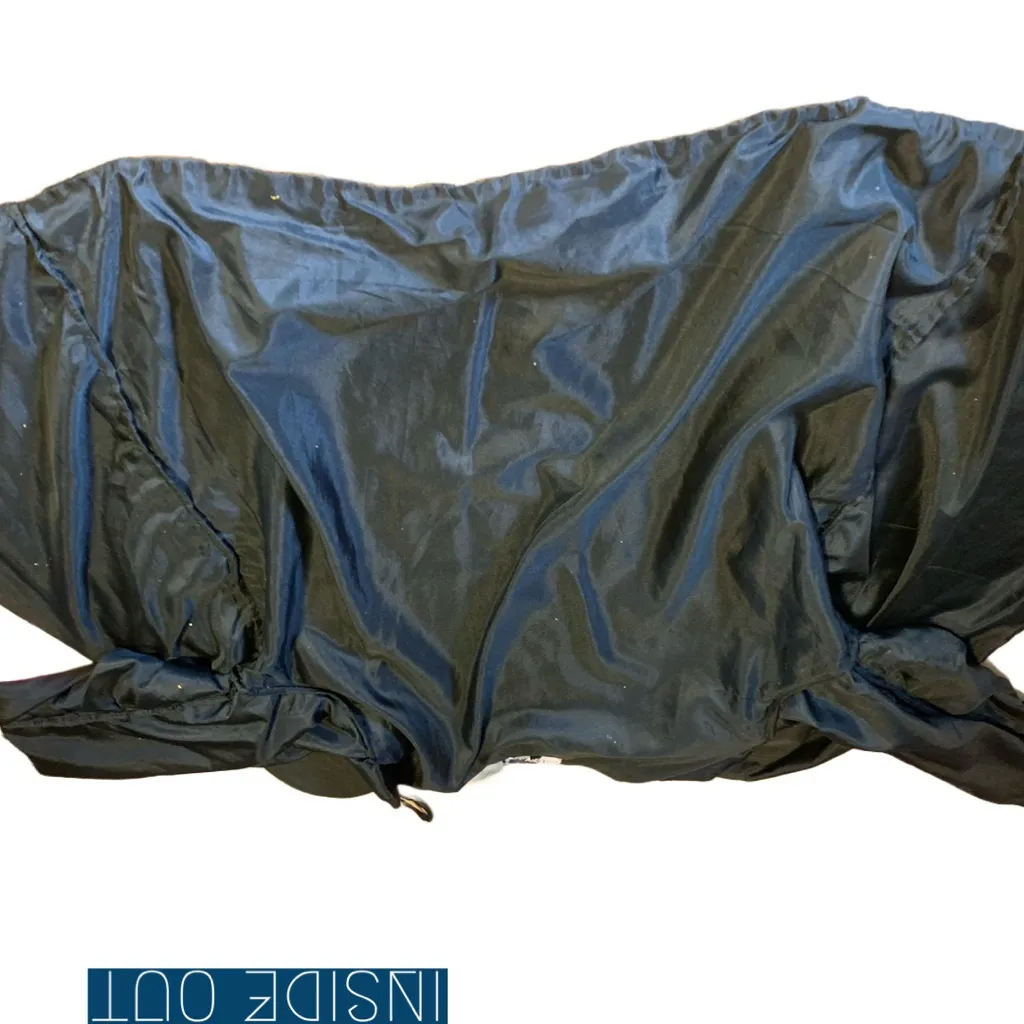 VINTAGE CIRCA 1980'S CARINA BLACK W/GOLD SEQUINS SILK OPEN-FRONT JACKET (XL) - Image 9