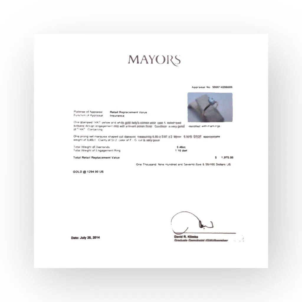 Vintage: .5 CT Marquise Diamond Solitaire Engagement Ring 𖦹 14K Gold Band 𖦹 5 - Image 13