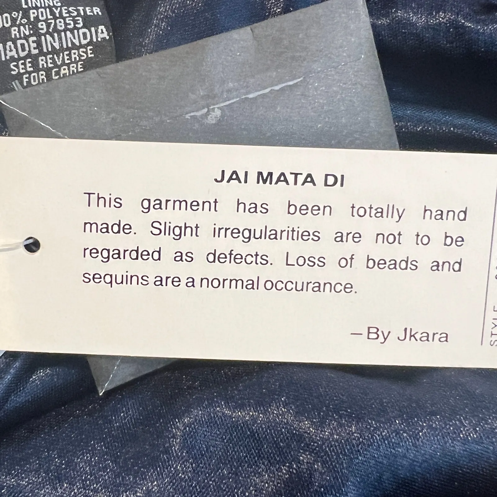 Jkara Embellished Beaded Cocktail Dress 14 Glam Evening Formal Holiday Party Blue - Image 5