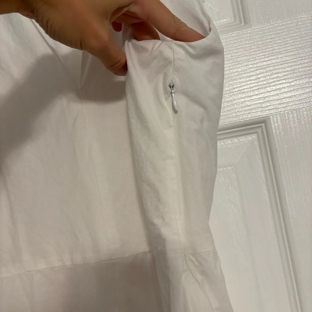 Theory White V Neck Collared Dress - Image 6