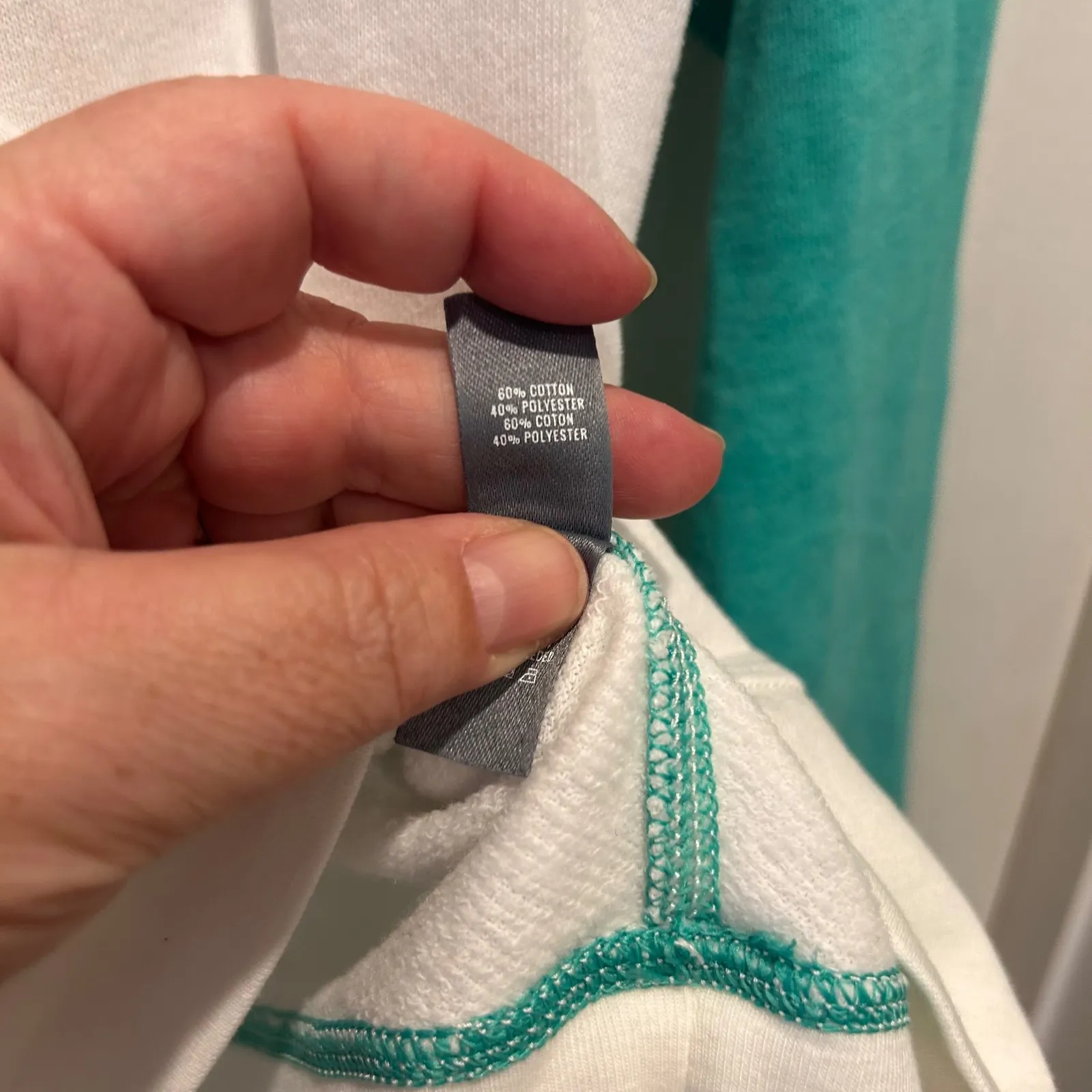 NWT Aerie Womens Sweatshirt L Sleeve‎ Colorblock White Green Orange Large - Image 7