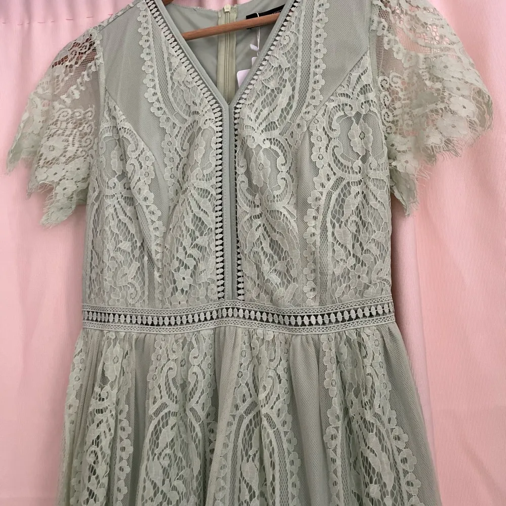 Green Flutter Sleeve Sundress for Wedding Guest - Image 4