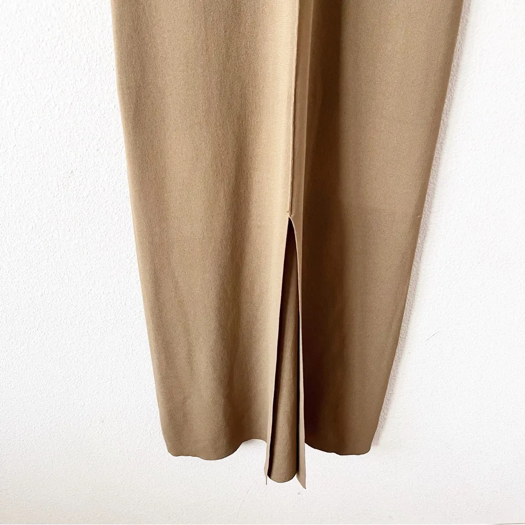 Modern Citizen Knit Midi Shirt Dress in Tan - Image 4