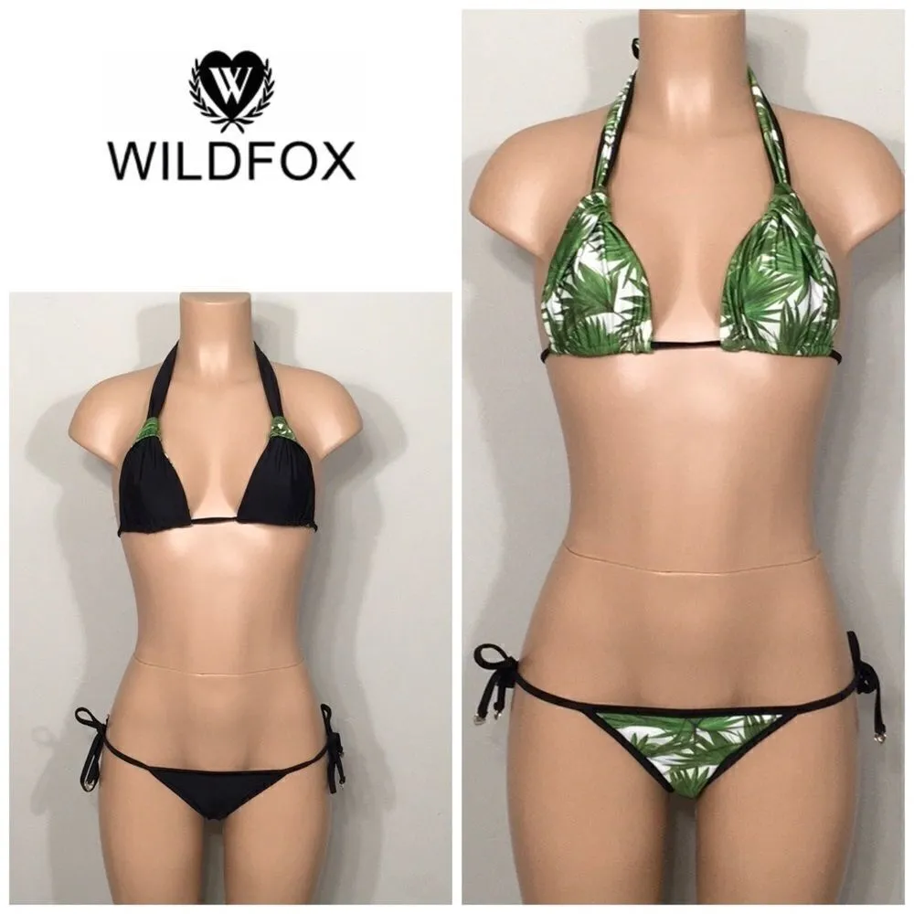 WILDFOX tropical palm reversible bikini. - Image 2