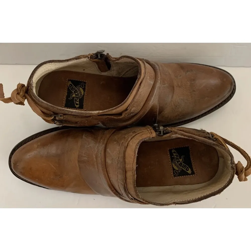 FreeBird by Steven Sandi brown booties shoes boots size 8 BoHo distressed RARE - Image 11