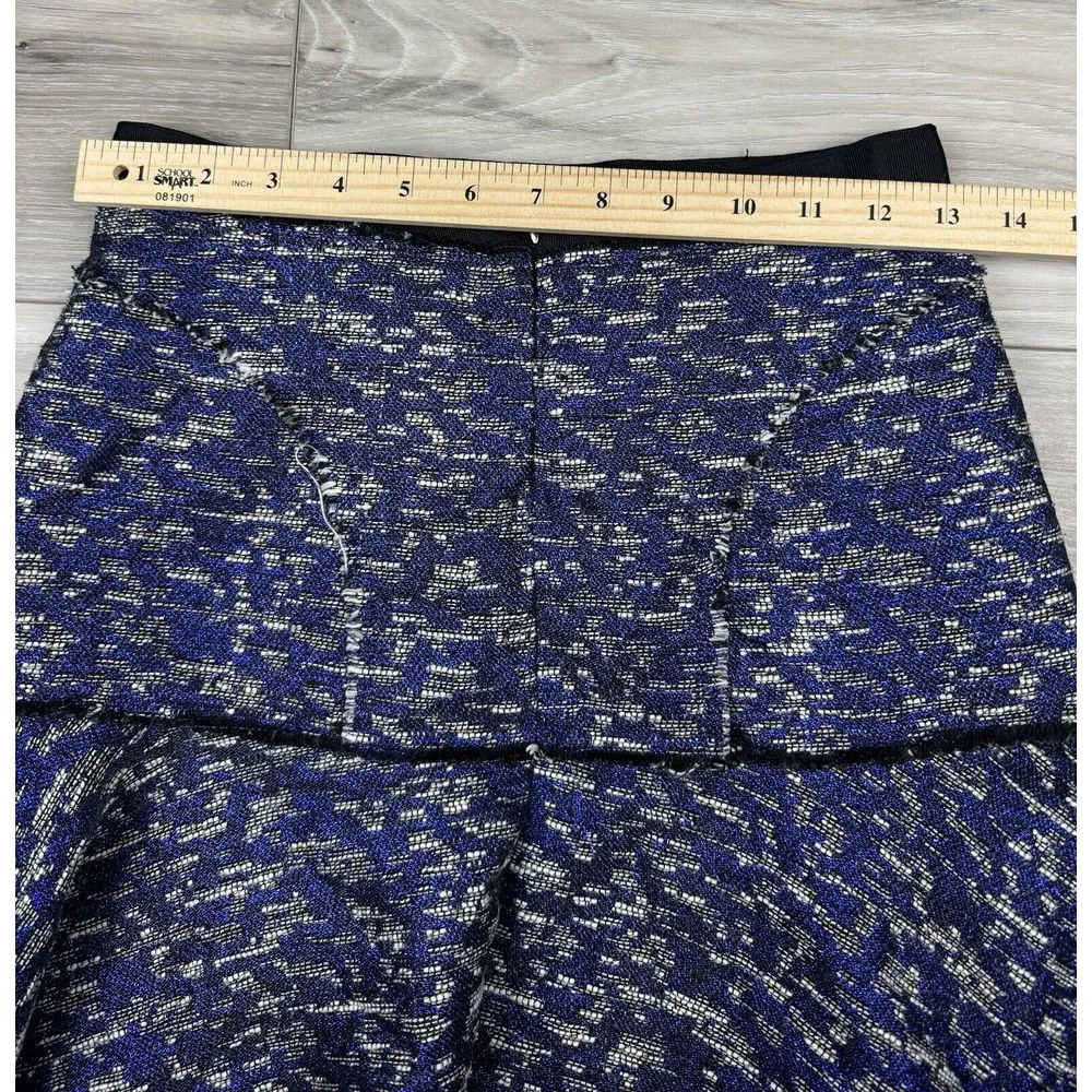 Rebecca Taylor Tweed Lace Shimmer Metallic Flounce Flip Skirt Size‎ 2 - Image 5