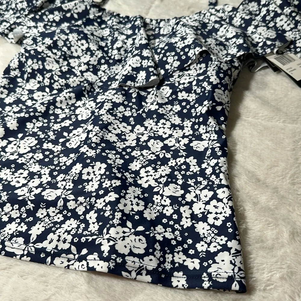 Island Escape Bliss Printed La Flor Ruffled Off - Image 4