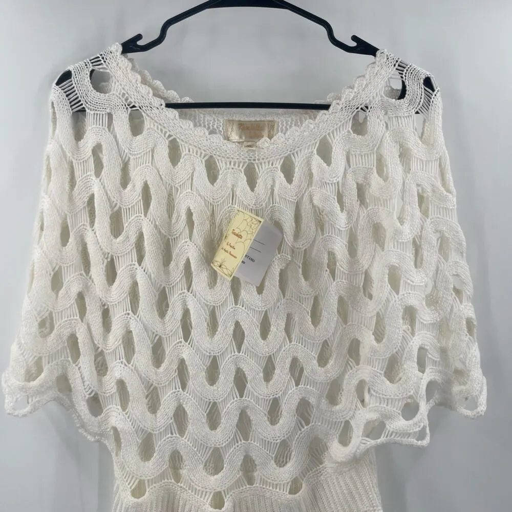 KROSHETTA BY PAPILLON Crochet Blouse Extra Large Top Dolman Handmade Knit NWT Size XL - Image 11