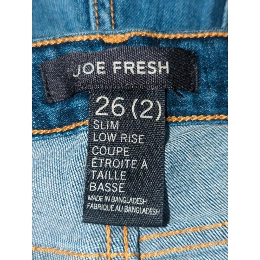 Joe Fresh Jeans Woman's 26/ 2 Blue Slim Low Rise Faded Skinny Y2K Retro - Image 9