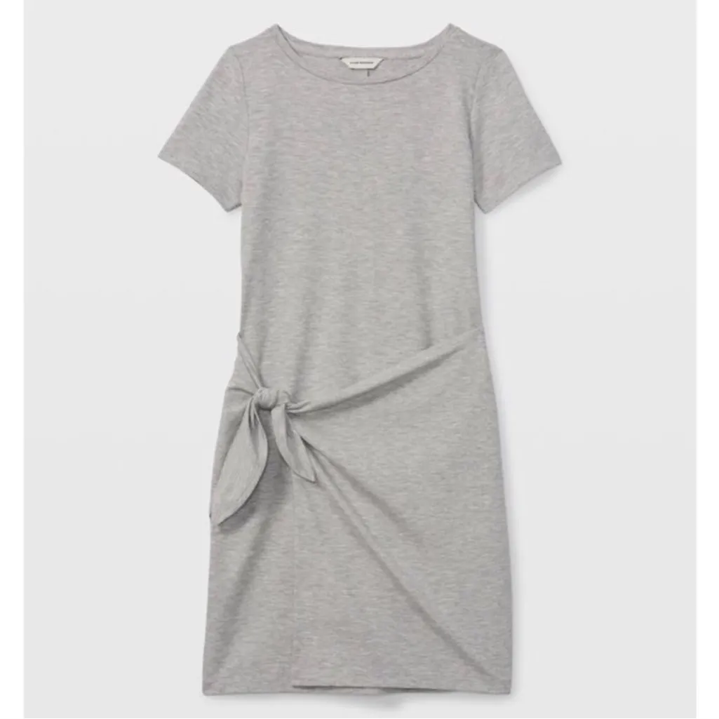 Club Monaco Twansia Light Heathered Grey Short Sleeve Tie Waist Casual Dress S - Image 9