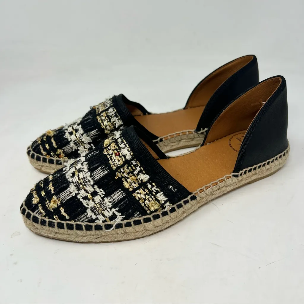 Toni Pons origens Olga Espadrille flats black gold woven tweed sz 37 US 6.5 NEW - Image 3