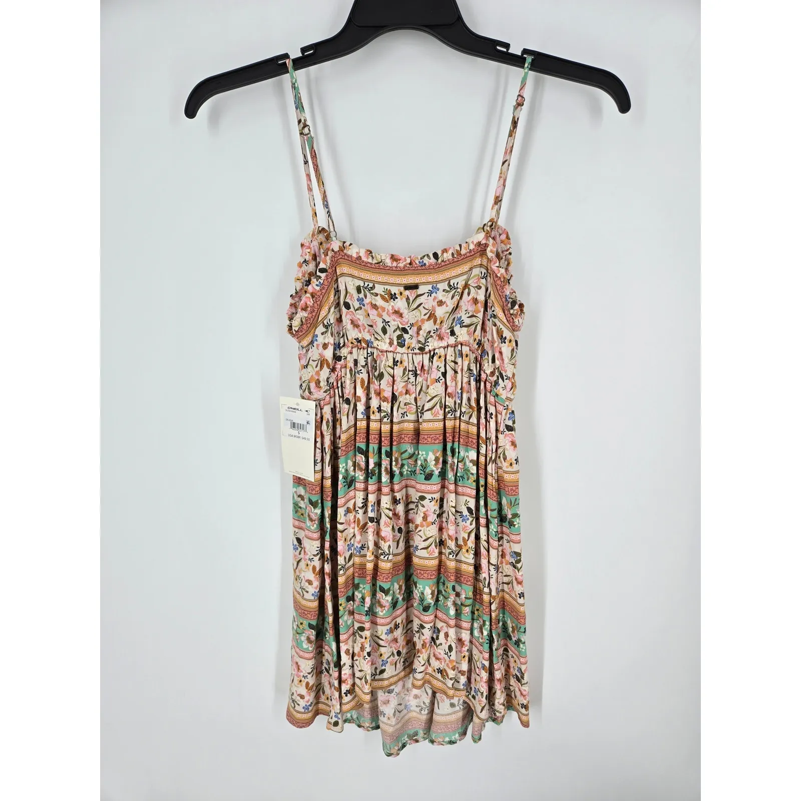 NWT O'Neill Delena Sun Dress with Drawstring V-Neckline in Tapioca Size Small - Image 6