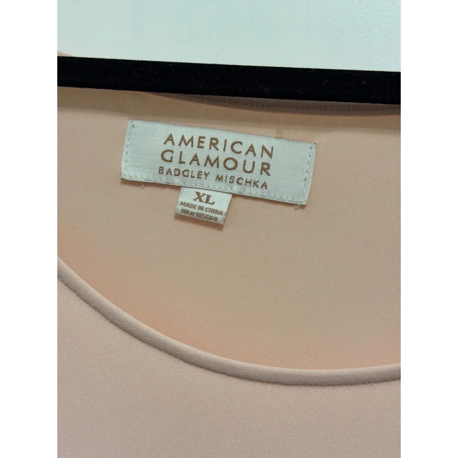 Bagley Mischa Pink Feather Tulle Sleeve Scoop Neck Top Women's Plus Size Size XL - Image 6