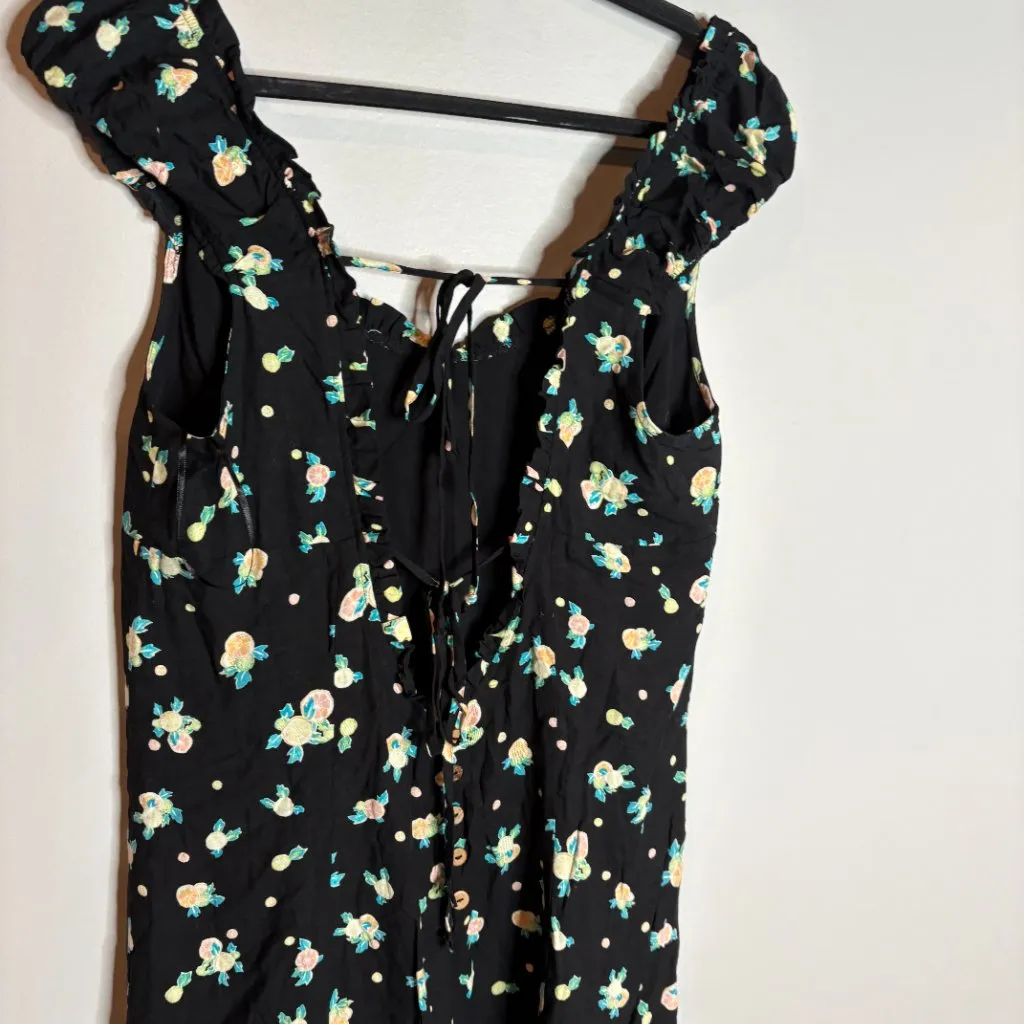 Free People “Like A Lady” Black/Floral mini dress - Image 5