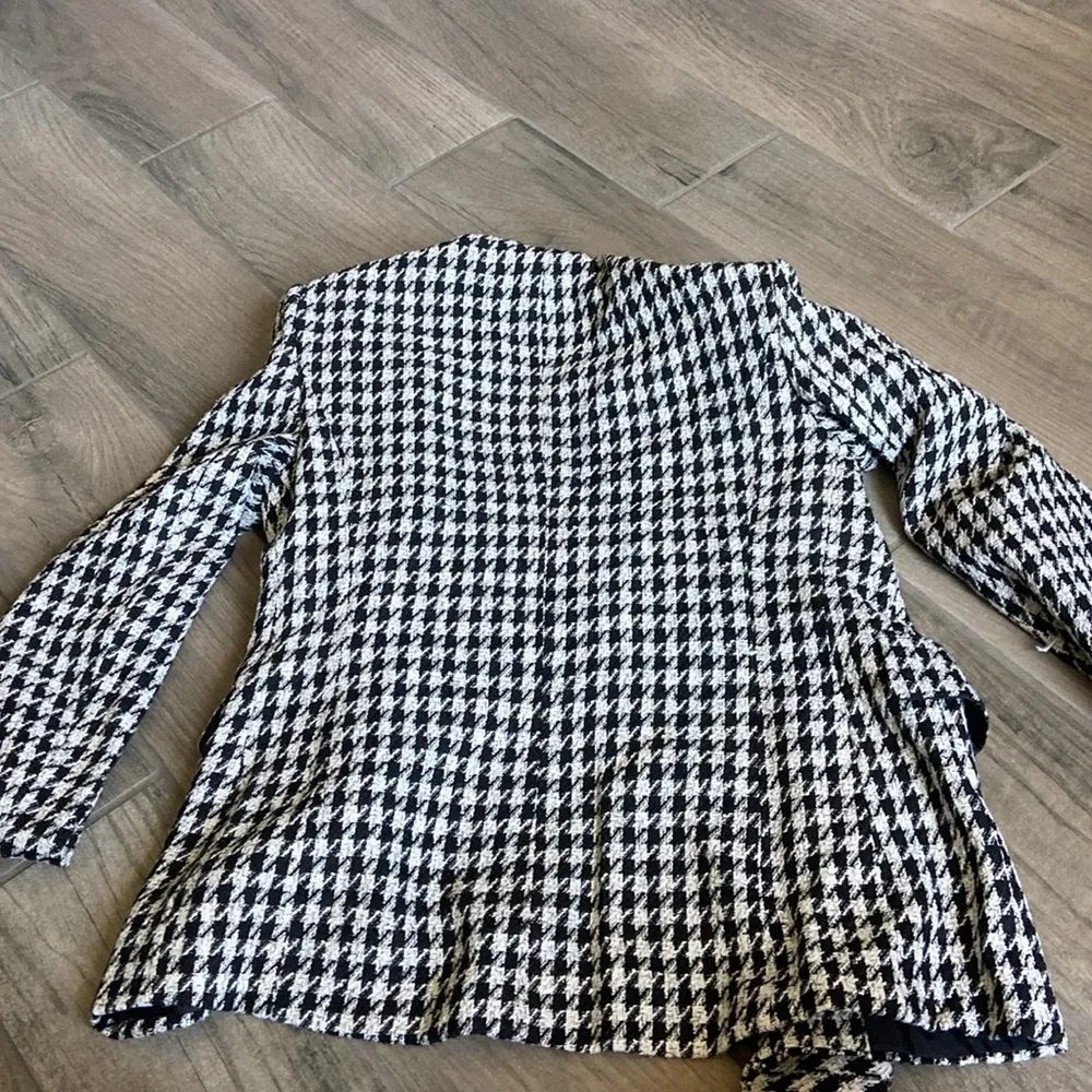 En creme houndstooth blazer - Image 2