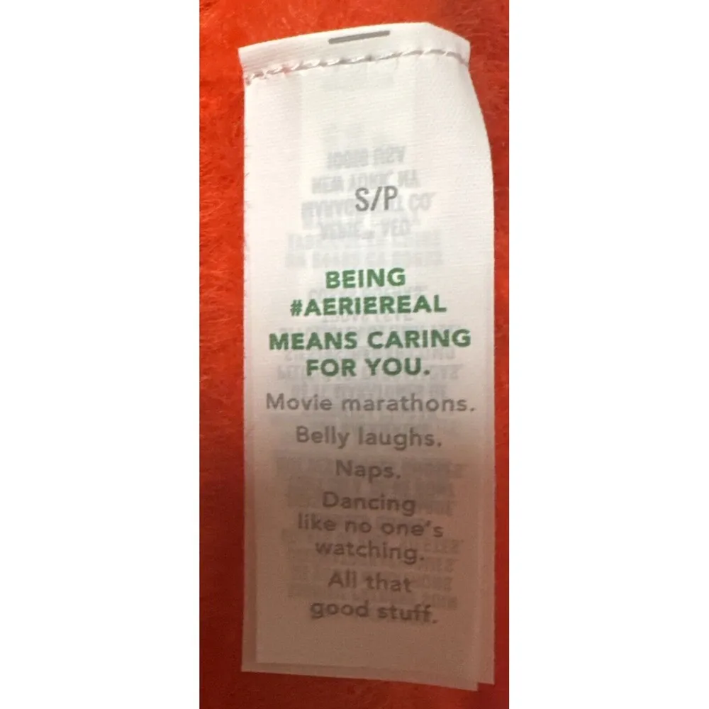 Orange Fuzzy Eyelash Sweater Women Large Long Sleeve Stretch Aerie  Crew Neck - Image 5