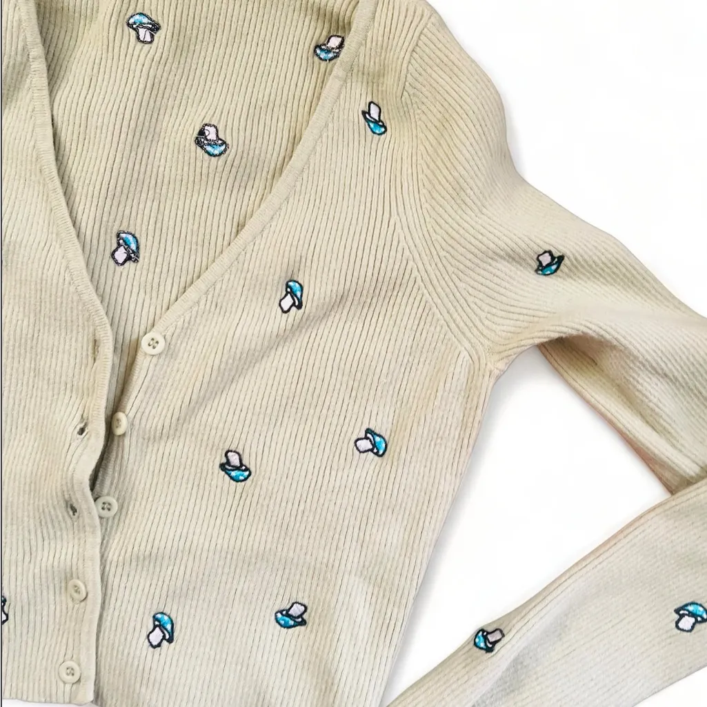 Pacsun L.A.Hearts Cropped Mushroom Embroidered Sweater - Image 6