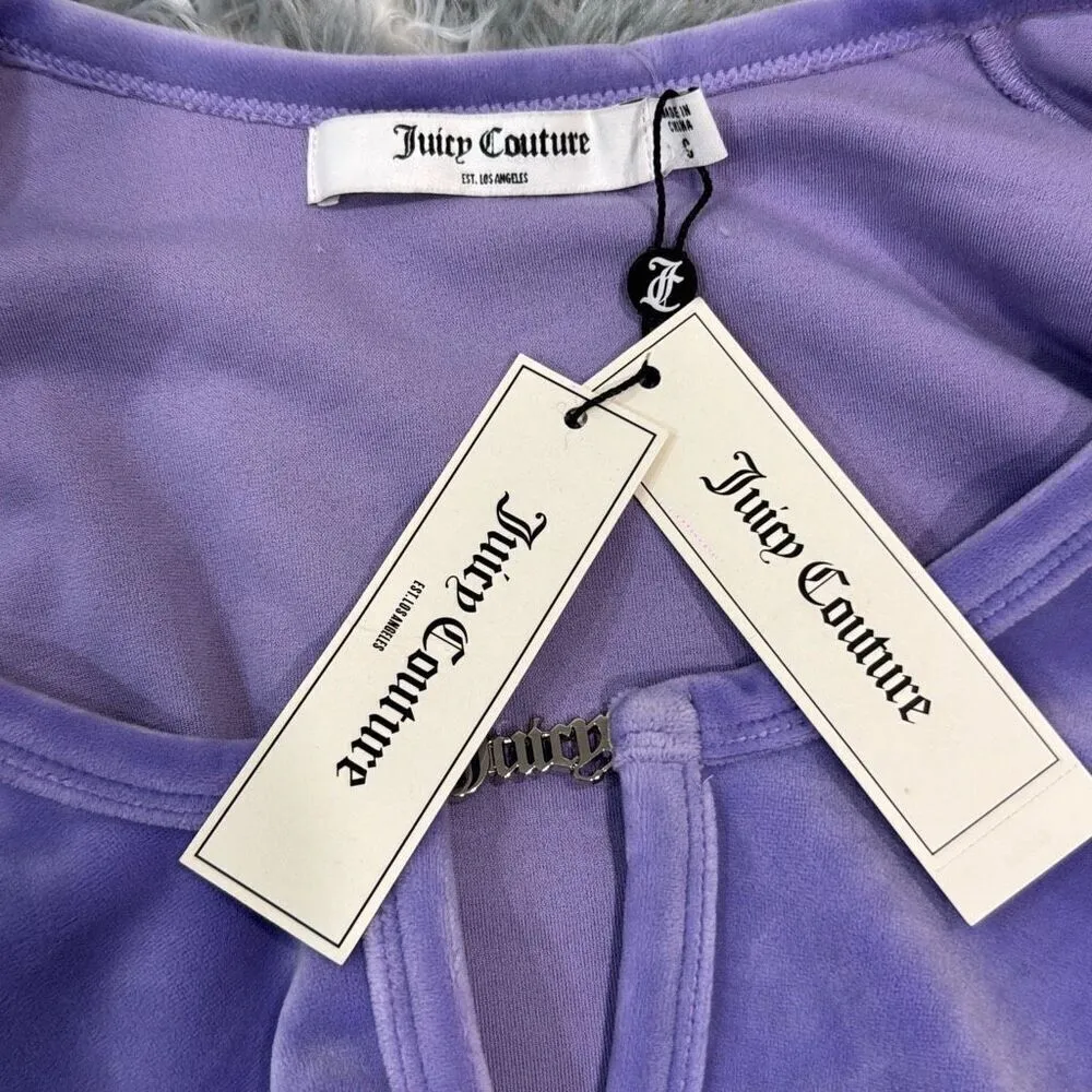 NWT juicy couture purple velour cardigan size small - Image 3