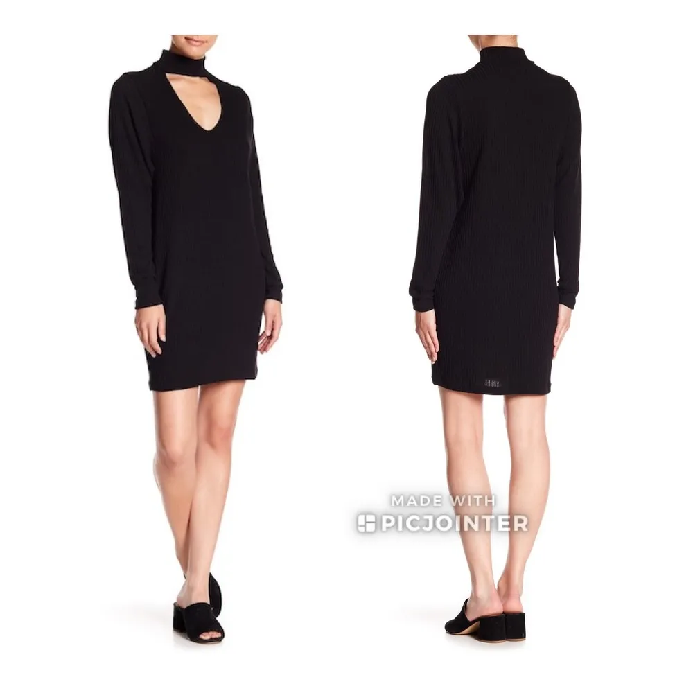 Splendid Mock Neck Choker Dress S Black - Image 4
