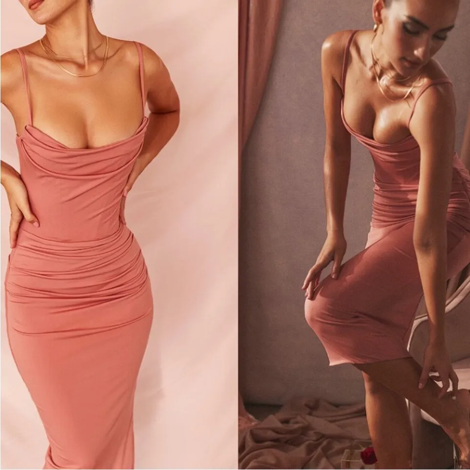 House of CB 'Marciella' Rose Draped Corset Midi Dress NWOT‎ size S - Image 3