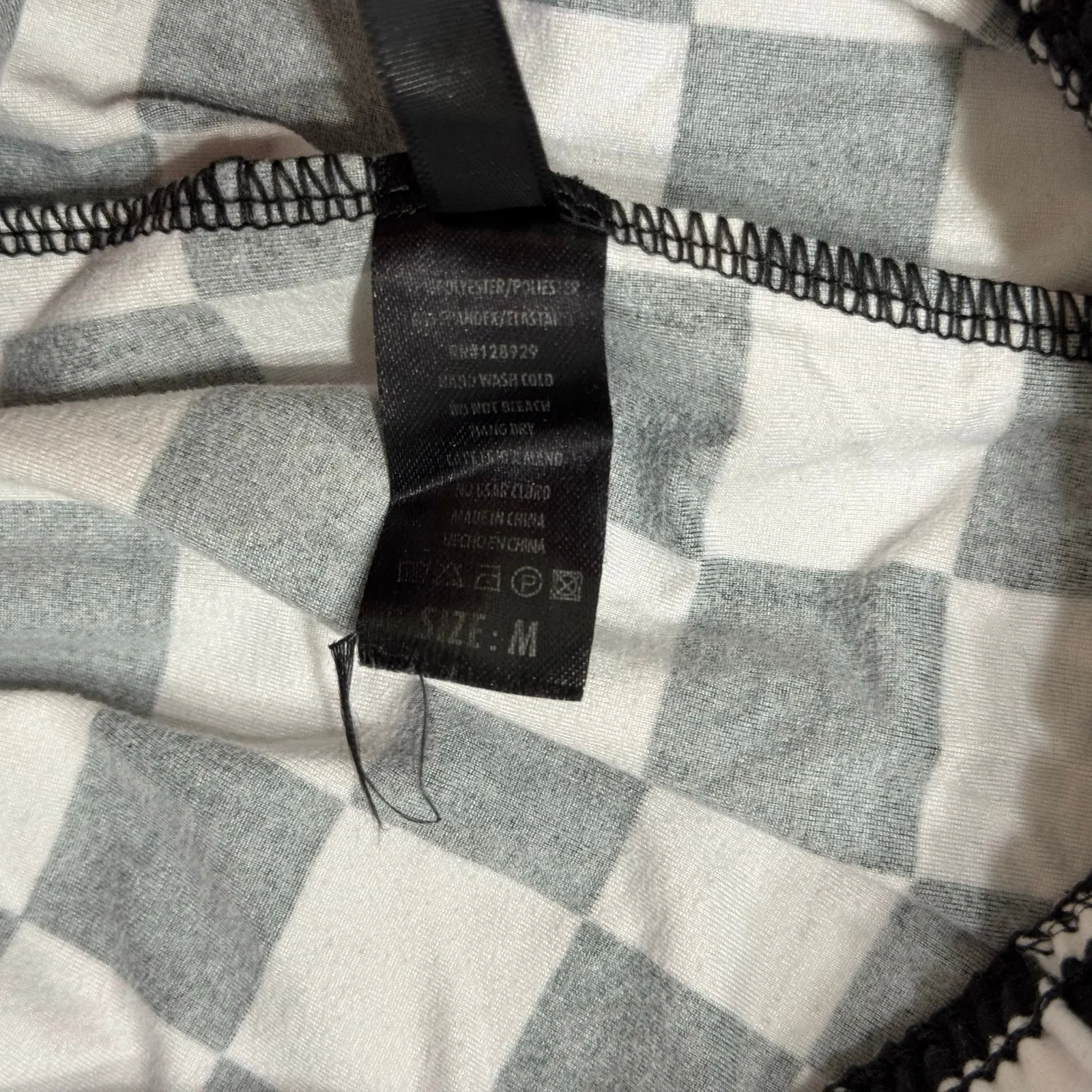 Clad & Cloth The Black Magic Joggers Black & White Checkered Pants Size Medium - Image 5