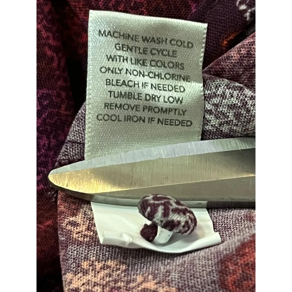 Christopher & Banks Women’s Blouse S Burgundy Floral Long Sleeve NEW - Image 12