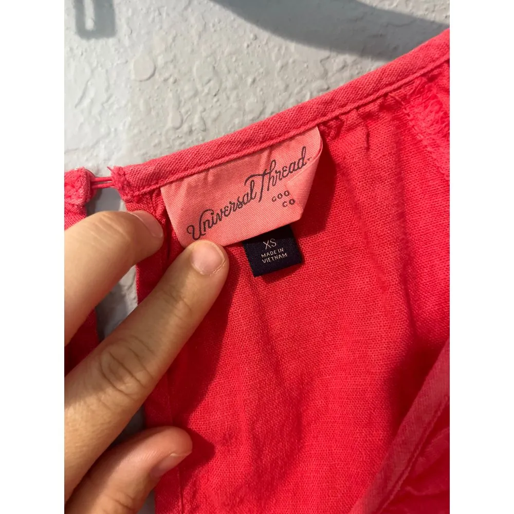 Universal Threads Universal thread, coral romper, extra‎ small linen - Image 2