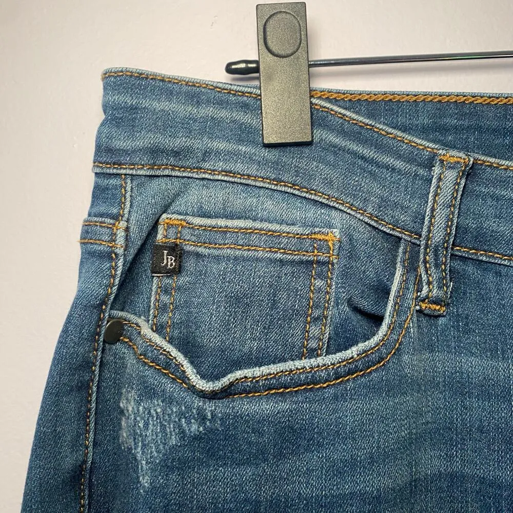 Judy Blue Women's size 13 / 31 Skinny Fit Medium Wash Distressed Cheetah Jeans - Image 4