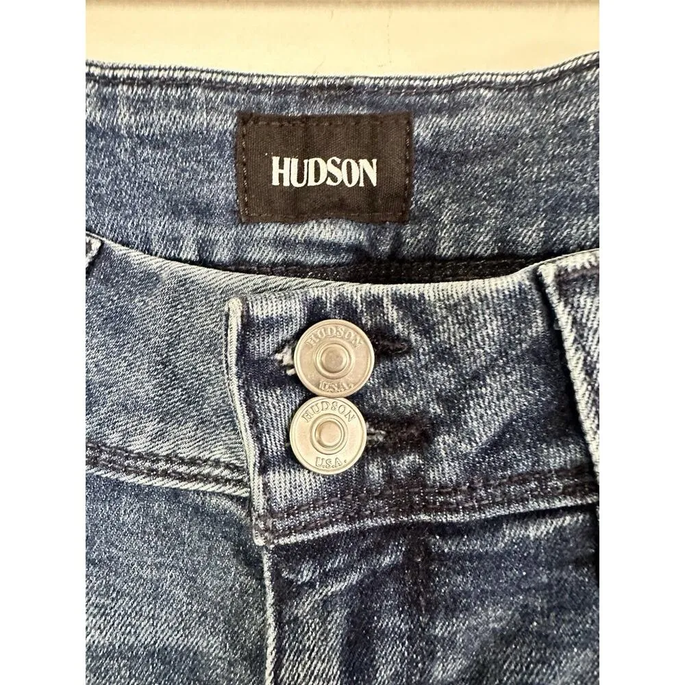 Hudson Beth Baby Boot-Cut Jeans 28” Blue Mid-Rise Flap Pockets NEW $195 - Image 9