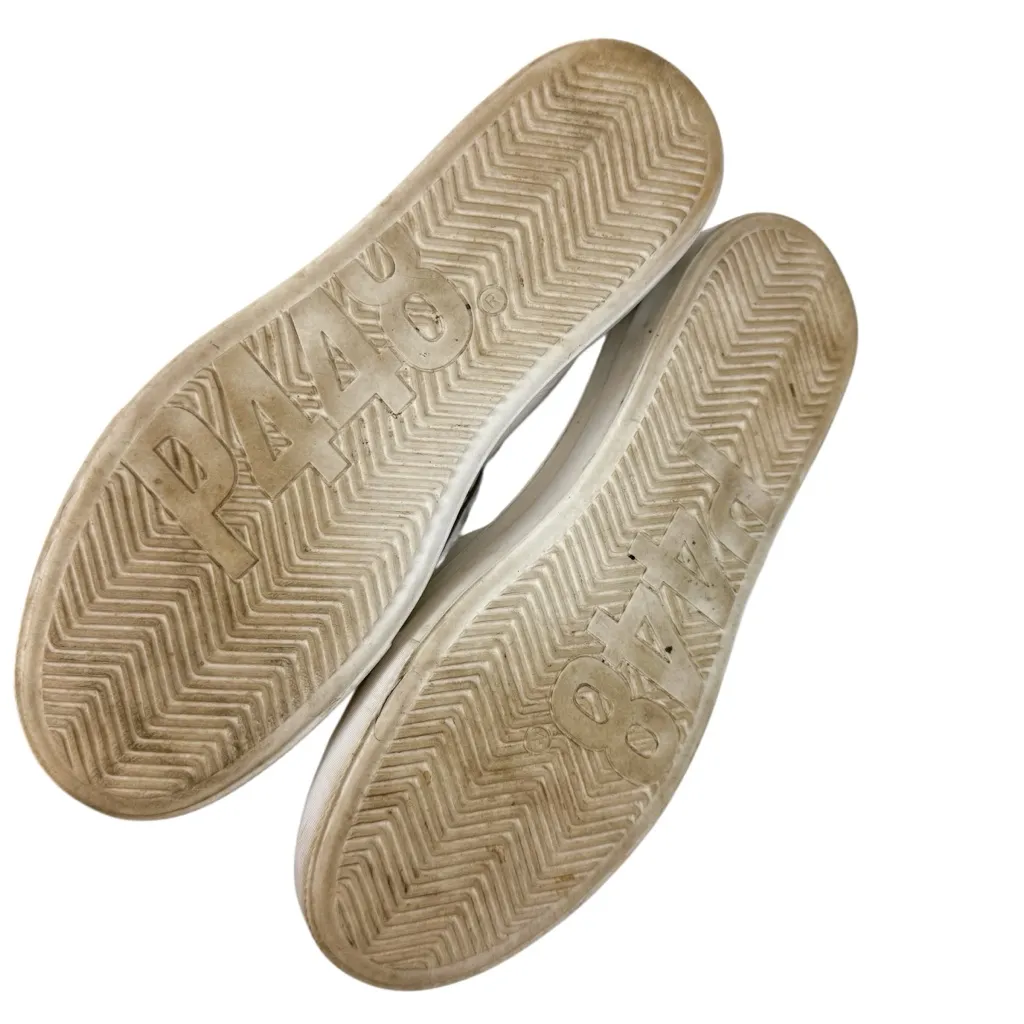 P448 Thea Platform Sneakers White Leather Metallic Heel Size 38/ US 7.5/8 - Image 8