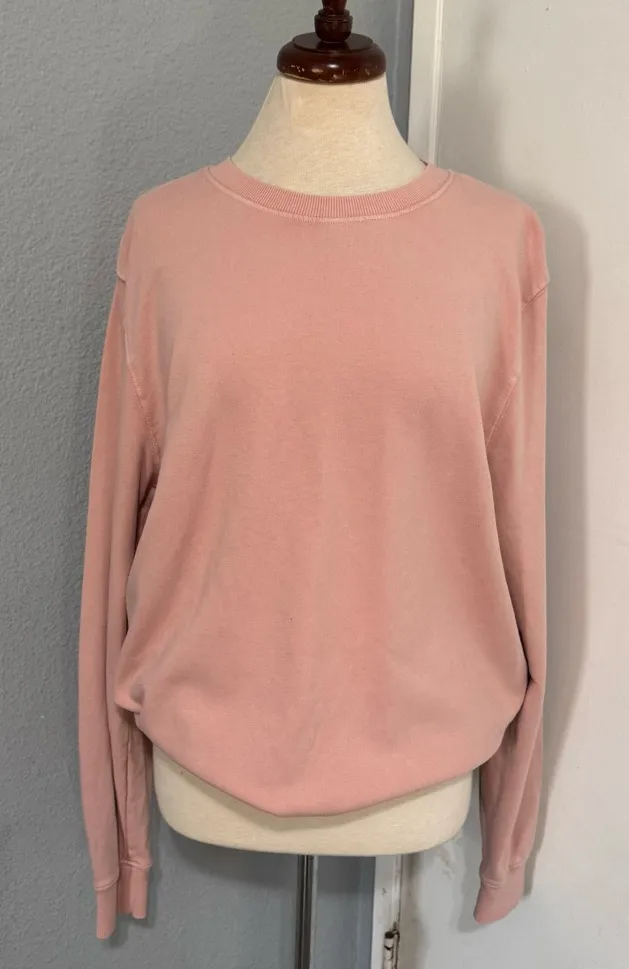 Goodfellow & Co Women Soft Pink Top Relaxed Round Neck Sweater Size L - Image 1