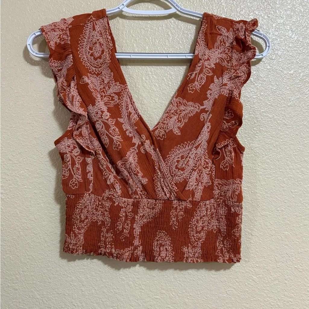 Paper Crane Terracotta Paisley Blouse - Image 3