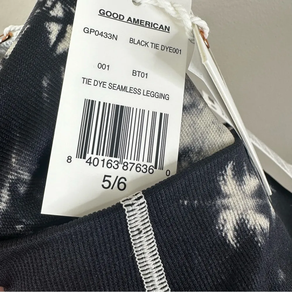 NEW Good American Leggings Womens 5/6- US 2X 3X Black Tie Dye Seamless Stretch - Image 11