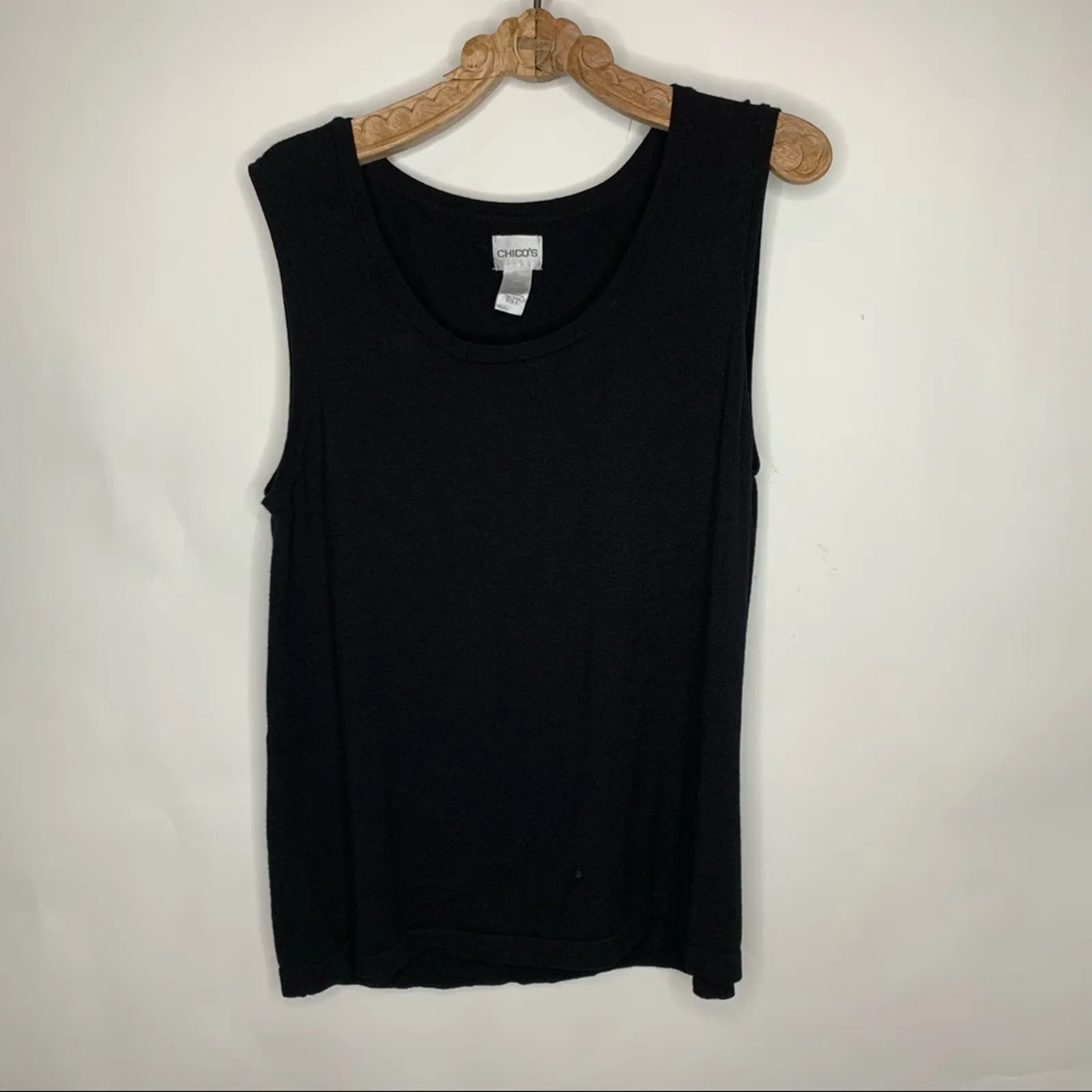 Chico’s Black Sweater Shell Size 3 Rayon Nylon XL - Image 5