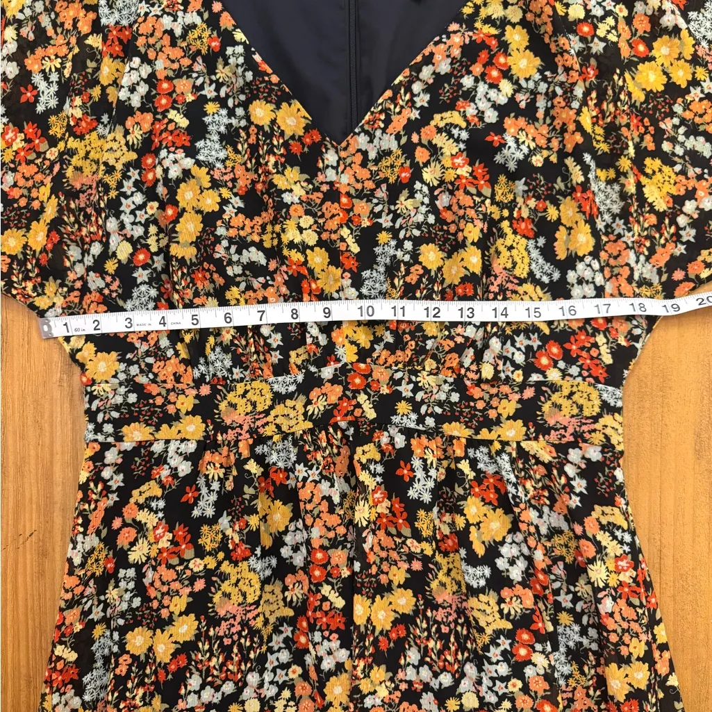 Madewell Flower Garden Dolman-Sleeve Ruffle Hem Midi Dress Size 10 - Image 15