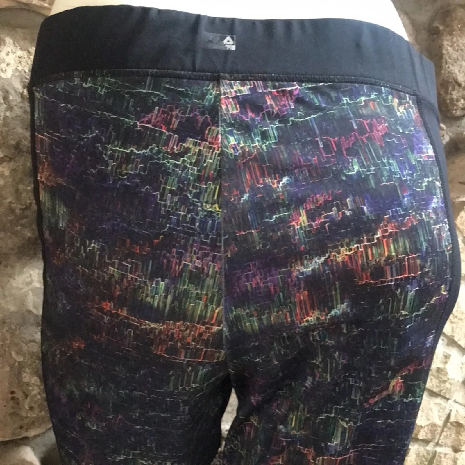 FILA Sport Multicolored Cropped Black Active Leggings Women's Size 1X - Image 3