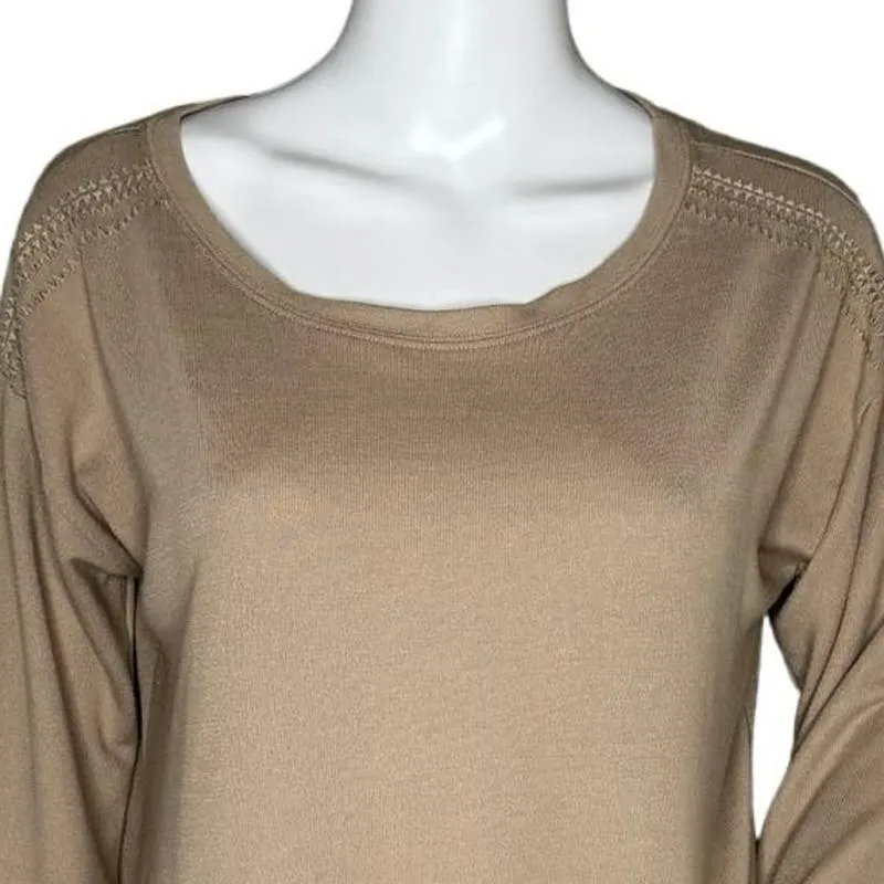 Hatley Sweater Womens Medium Beige Everyday Preppy Earthy Neutral Minimalist Tan - Image 5