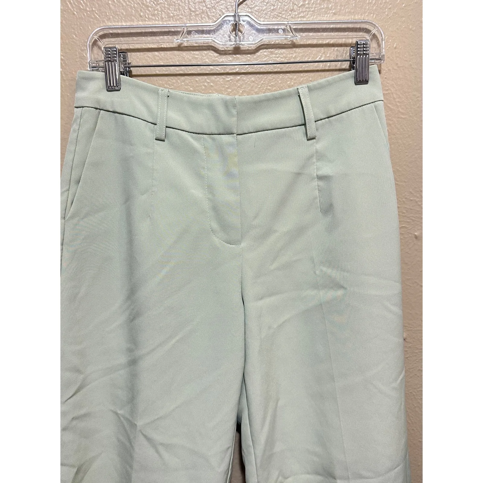 Avec Les Filles Green Cropped Wide‎ Leg Career Dress Pants Womens Size 4 - Image 4