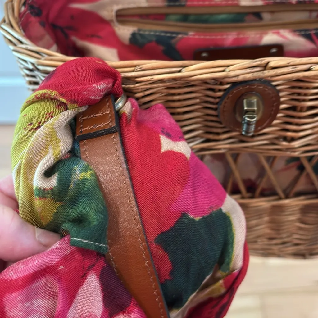 Patricia Nash Spring Wicker Basket collection Kalamaria lined basket tote bag - Image 9