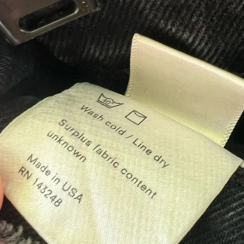 Reformation Dixie High Waisted‎ Distressed Black Denim Button Fly Shorts Size 25 - Image 8