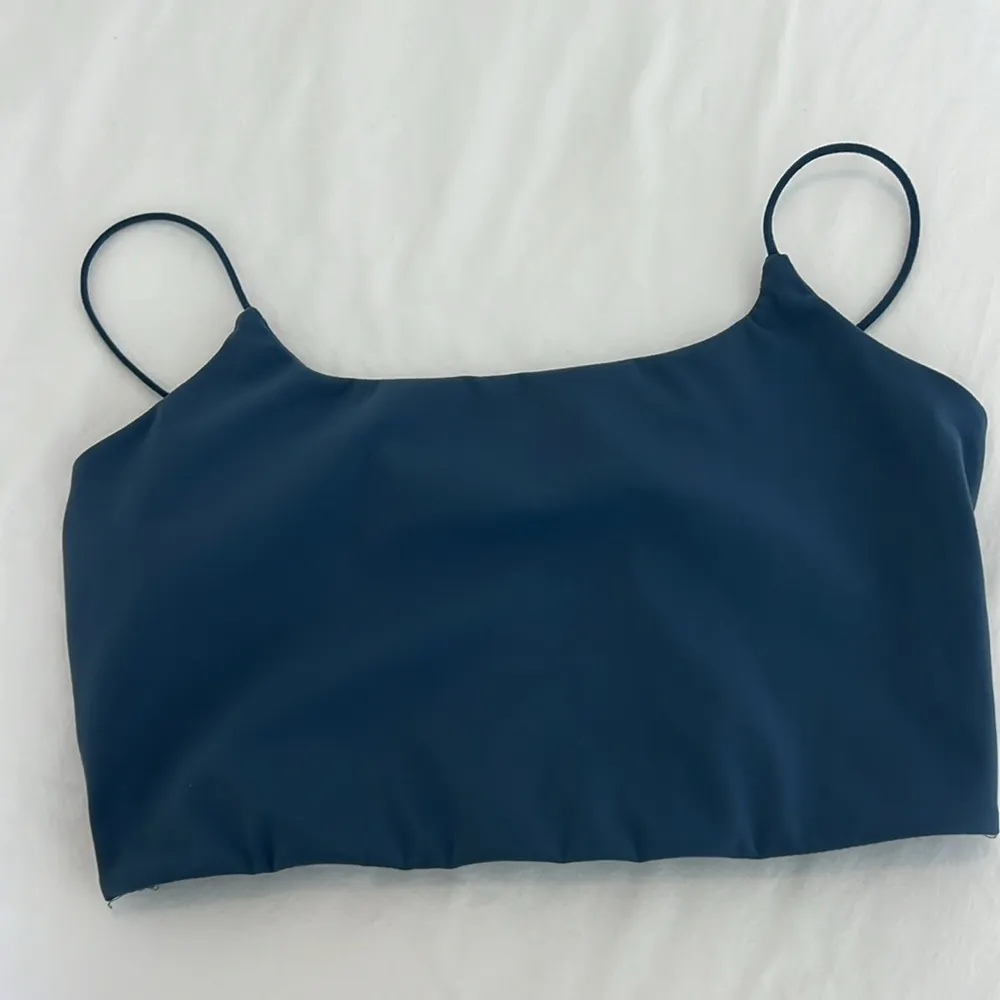 Garage Crop Top Sports Bra Bralette Spaghetti Straps Blue Size Small - Image 9