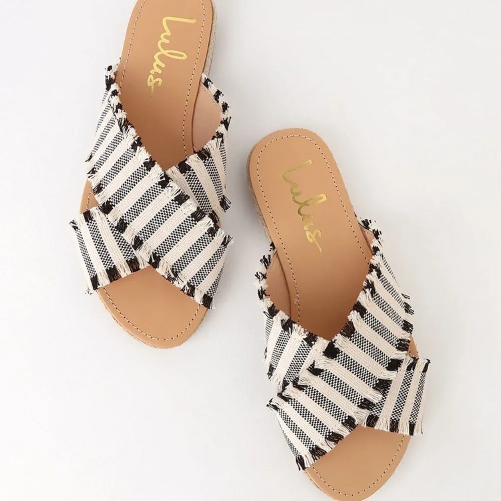 ✨ Koren Black Striped Espadrille Slide Sandals
Lulus ✨ - Image 3