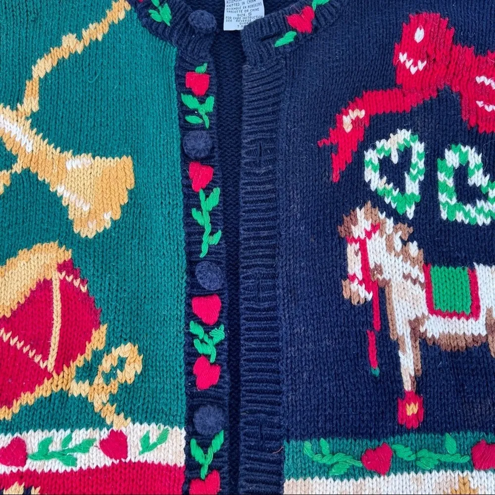 Alexandra Bartlett Christmas cardigan sweater small‎ Ugly Black - Image 2