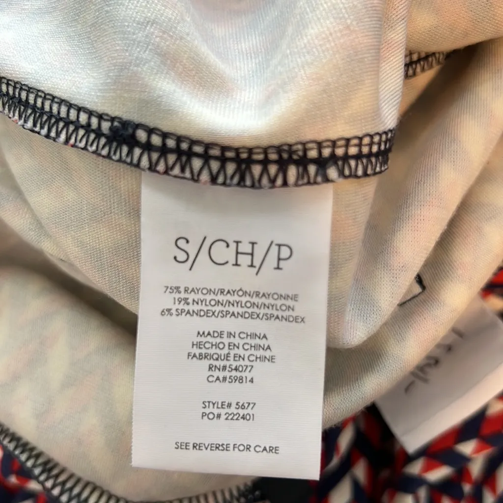 CAbi 5677 High Rise Geometric Chevron Print Wide Leg Stretchy Jersey Knit Pant S - Image 10