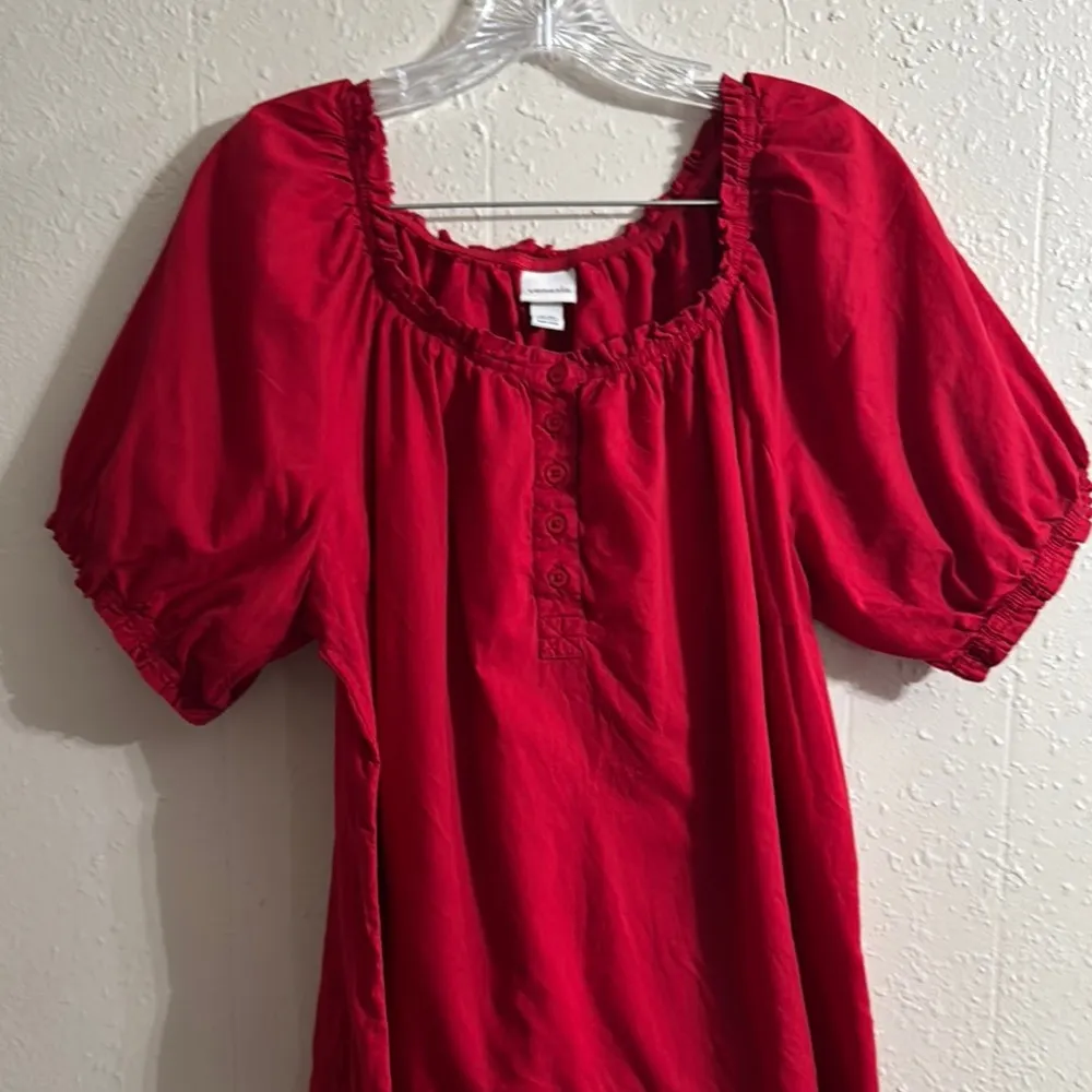 Venezia Red Blouse Elegant Top Size M - Image 4