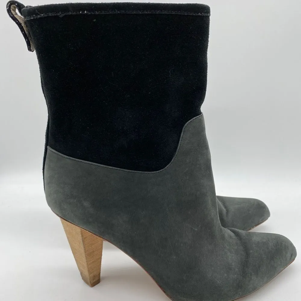 Matt Bernson two tone Suede heeled boots A6 Black Size 8 - Image 3