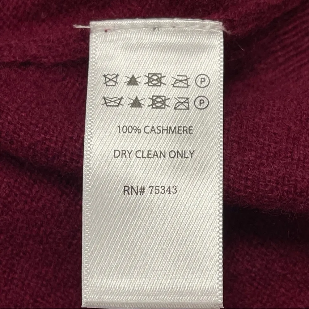 ISAAC MIZRAHI 2-Ply Cashmere Zipped Collar Tunic Deep Merlot sweater Sz XL - Image 9