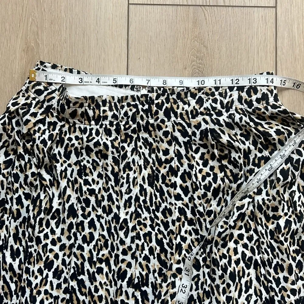 J.Crew  Pleated Leopard Midi Skirt Size 8 - Image 11