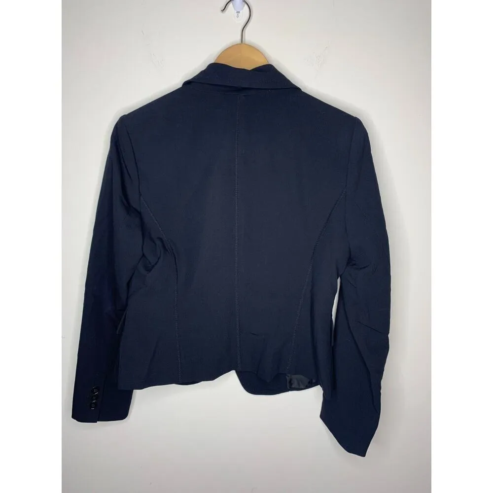 Relativity Womens Size 10P Petite Black Jacket Blazer One Button Faux Pockets - Image 3